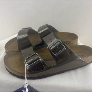 Birkenstock unisex Arizona Metallic Anthracite narrow women’s 11/ men’s 9 NIB